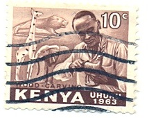 Kenya stamp Uhuru 1963 10c Wood carving