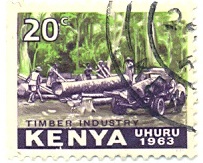 Kenya stamp Uhuru 1963 20c Timber industry