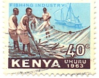 Kenya stamp Uhuru 1963 40c Fishing industry