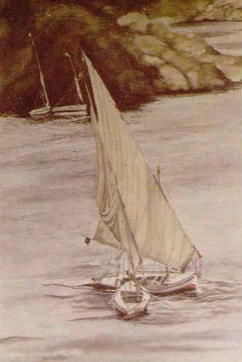Margaret Gent-Seay painting - Sunlit Masts